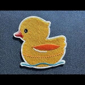 Traditional Yellow Rubber Duck Duckie Embroidered Iron On Patch